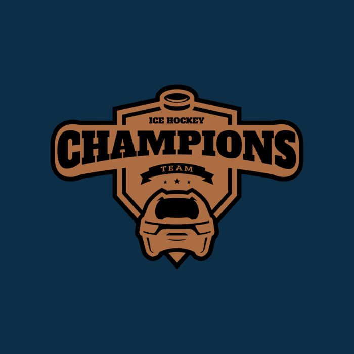 Champions Team Ice Hockey logo template Thumbnail